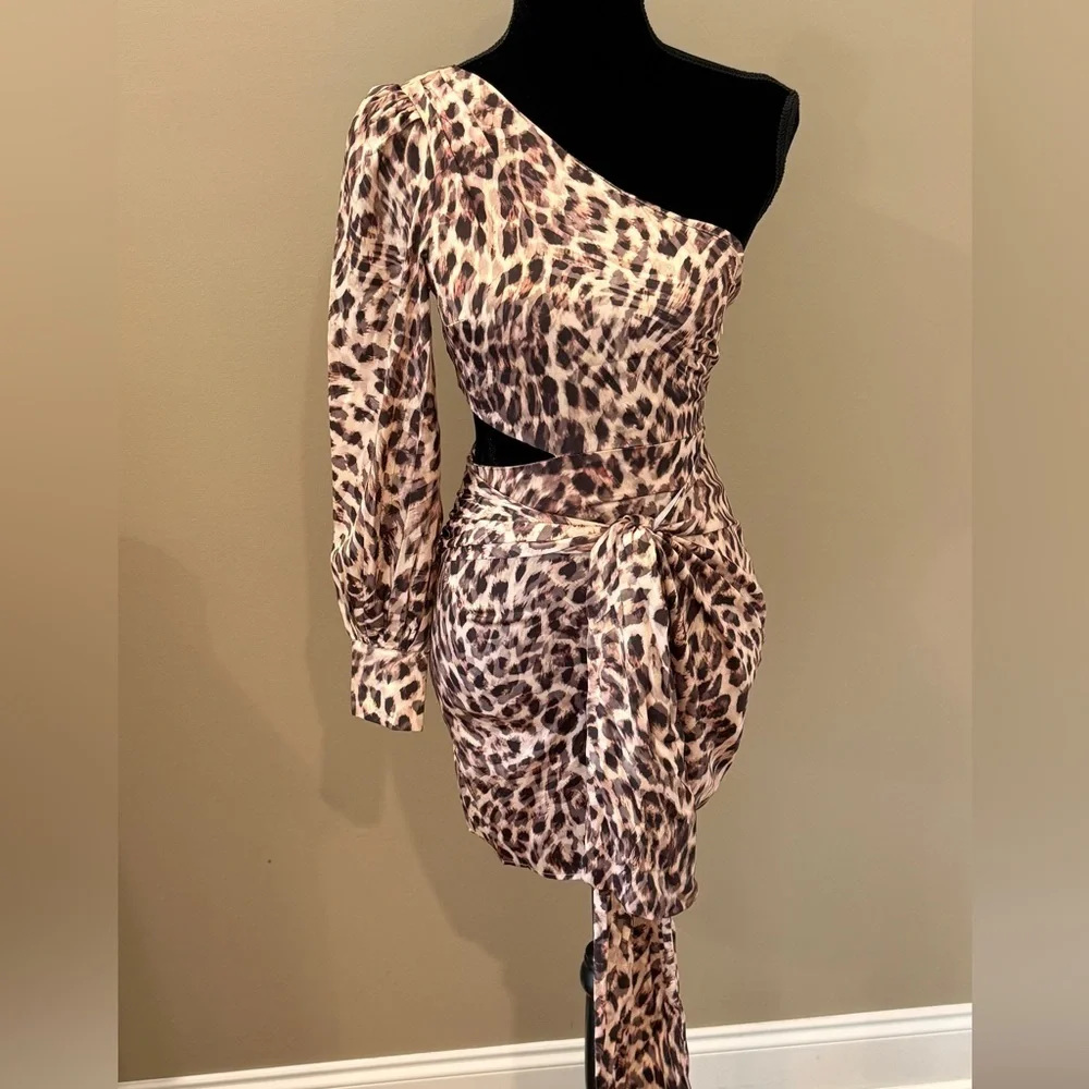 NWT Women’s HELLO MOLLY She’s the Moment leopard mini dress- Size XS/2 - Picture 2 of 10